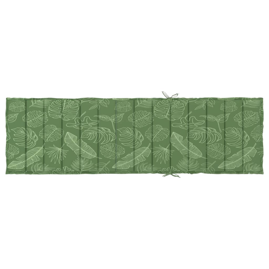 Bostome sun lounger cushion in leaf pattern, made of durable Oxford fabric with non-slip straps.