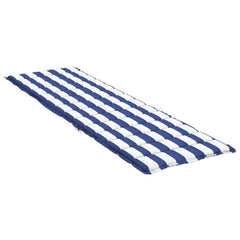 Blue and white striped Oxford fabric sun lounger cushion with foam filling.