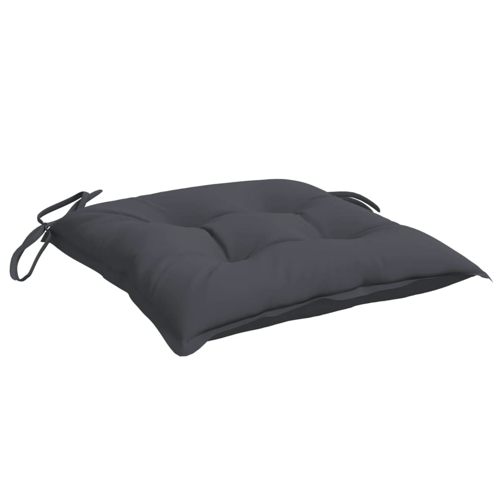 A single anthracite chair cushion with ties is shown at an angle.