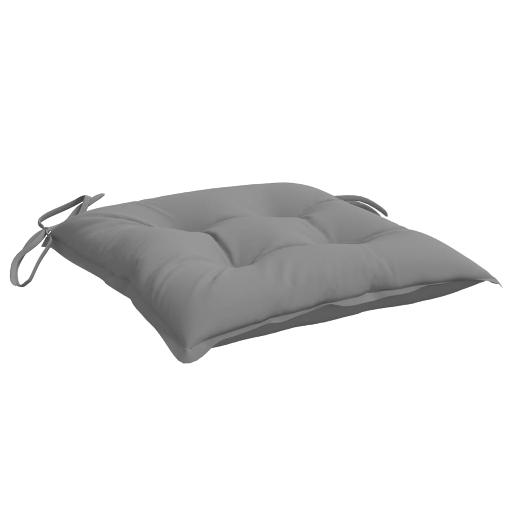 Gray Oxford fabric chair cushion with ties, 19.7x19.7x2.8 inches.