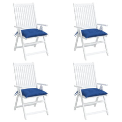 Four Bostome Blue Oxford fabric pallet cushions, each 19.7x19.7x2.8 inches.