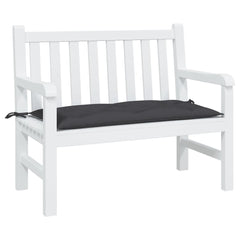 Black Oxford fabric garden bench cushion, 39.4x19.7x2.8 inches, with ties.