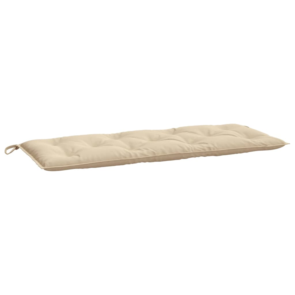 Beige Oxford fabric garden bench cushion, 47.2x19.7x2.8 inches, with ties.
