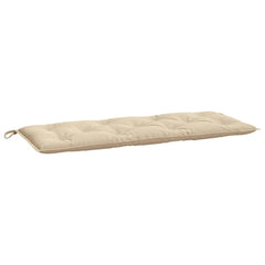 Beige Oxford fabric garden bench cushion, 47.2x19.7x2.8 inches, with ties.