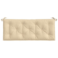 Beige Oxford fabric garden bench cushion, 47.2x19.7x2.8in, with ties.