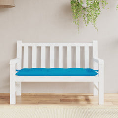 Light blue Oxford fabric garden bench cushion with ties, 47.2x19.7x2.8 inches.