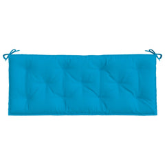 Light blue Oxford fabric garden bench cushion with tufted design and corner ties, 47.2x19.7x2.8 inches.