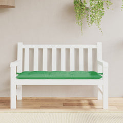 Green Oxford fabric garden bench cushion, 47.2x19.7x2.8 inches, with ties.