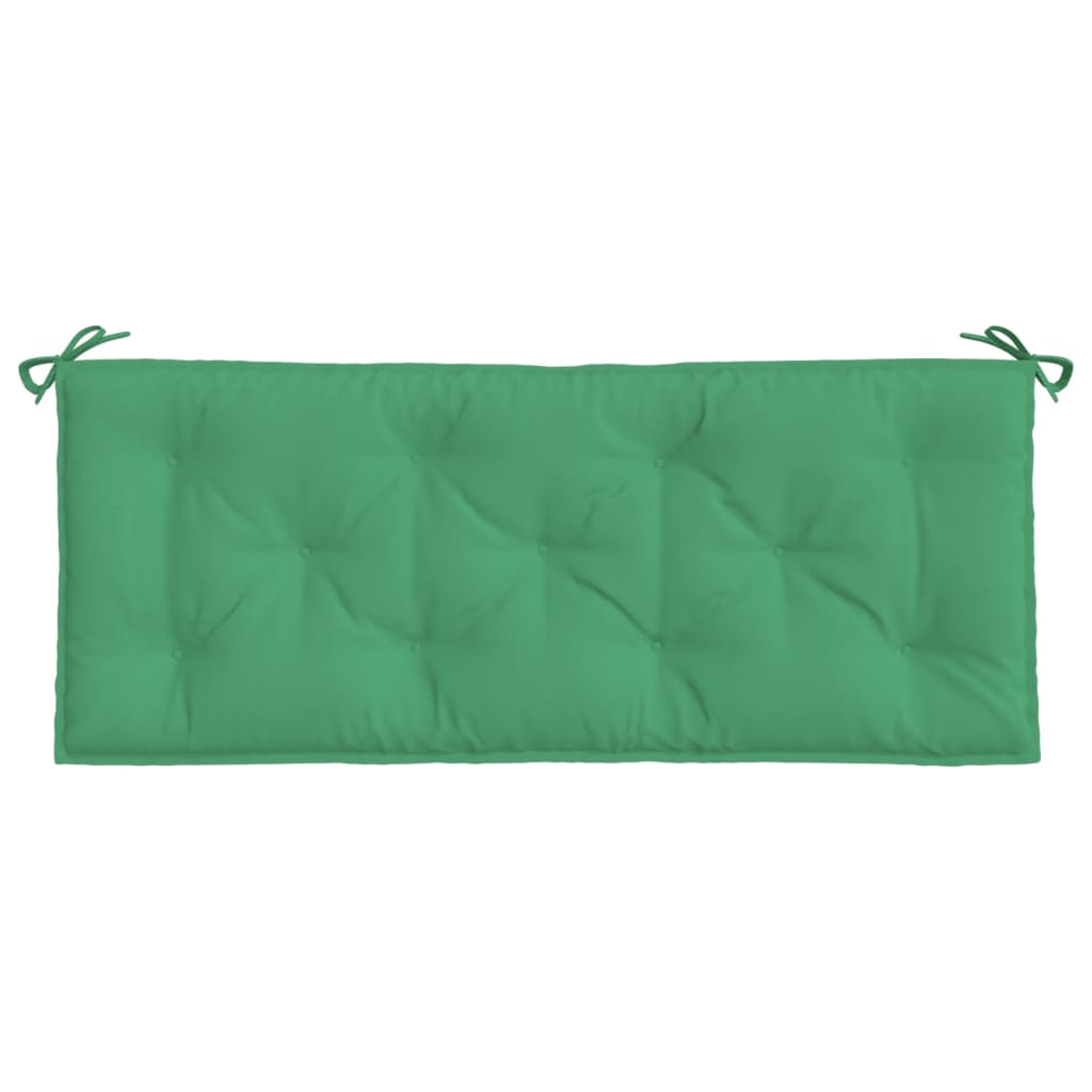 Green Oxford fabric garden bench cushion with ties, 47.2x19.7x2.8 inches.