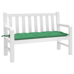 Green Oxford fabric garden bench cushion, 47.2x19.7x2.8 inches, with ties.