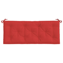 Red Oxford fabric garden bench cushion, 47.2x19.7x2.8 inches, with corner ties.