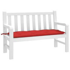 Red Oxford fabric garden bench cushion, 47.2x19.7x2.8 inches, with corner ties.