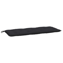 Black Oxford fabric garden bench cushion, 47.2x19.7x2.8 inches, with ties.