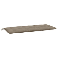 Taupe Oxford fabric garden bench cushion, 47.2x19.7x2.8 inches, with ties.