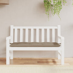 Taupe Oxford fabric garden bench cushion, 47.2x19.7x2.8 inches, with ties.