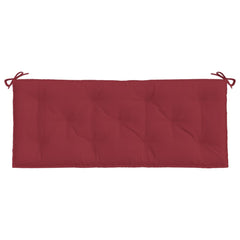 Wine red Oxford fabric garden bench cushion, 47.2x19.7x2.8 inches, with tie-down ropes.
