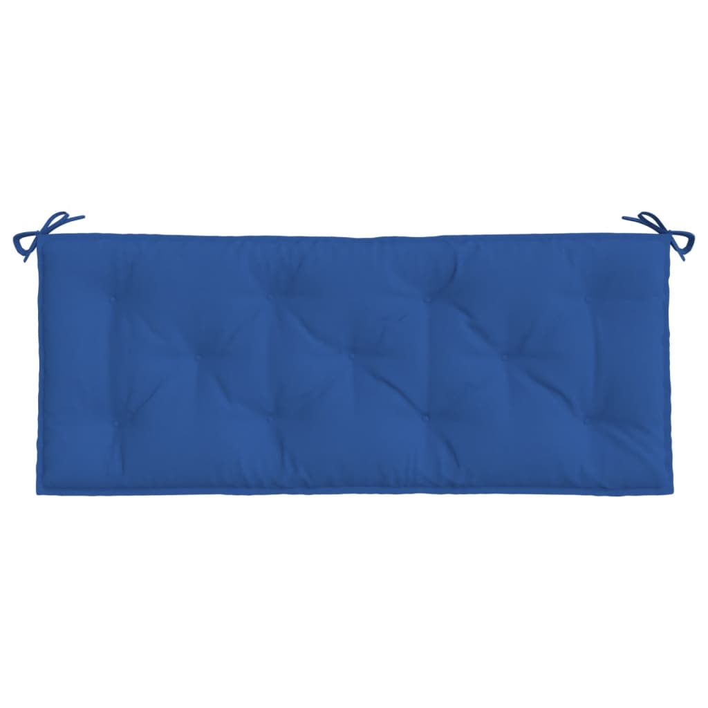 Blue Oxford fabric garden bench cushion, 47.2x19.7x2.8 inches, with ties.