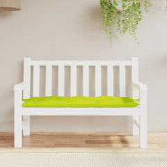 Bright green Oxford fabric garden bench cushion, 47x20in, with ties.