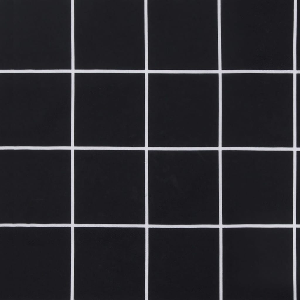Black check-patterned polyester garden bench cushion, 47.2x19.7x2.8 inches.