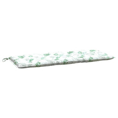 Leaf-pattern polyester garden bench cushion, 47.2x19.7x2.8 inches, with ties.