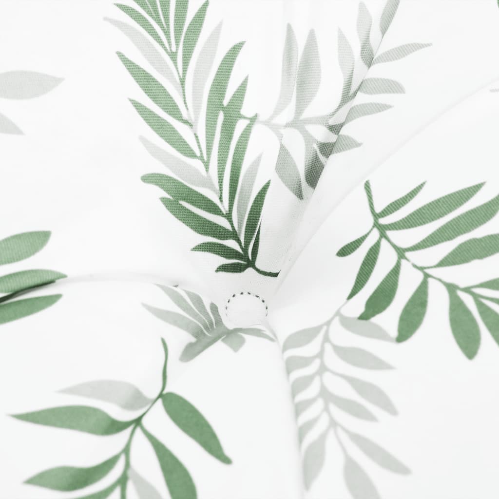 Leaf-pattern polyester garden bench cushion, 47.2x19.7x2.8 inches, with ties.