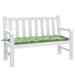 Green leaf-patterned polyester garden bench cushion, 47.2x19.7x2.8 inches.