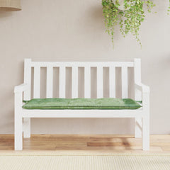Green leaf-patterned polyester garden bench cushion, 47.2x19.7x2.8 inches, with ties.