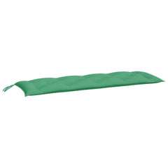 Green garden bench cushion in Oxford fabric, 59.1x19.7x2.8 inches, with tufted design and ties.