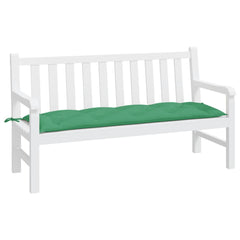 Green garden bench cushion in Oxford fabric, 59.1x19.7x2.8 inches, with ties.
