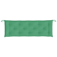 Green garden bench cushion in Oxford fabric, 59.1x19.7x2.8 inches, with ties.