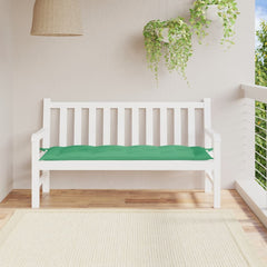 Green Oxford fabric garden bench cushion, 59.1x19.7x2.8 inches, with ties.