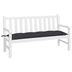 Black Oxford fabric garden bench cushion, 59.1x19.7x2.8 inches, with ties.