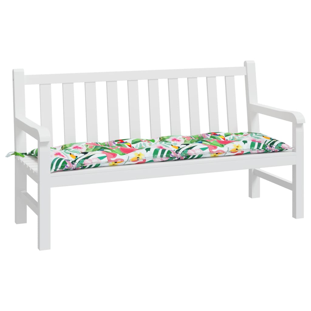 Multicolor garden bench cushion made of water-resistant Oxford fabric, measuring 59.1" x 19.7".