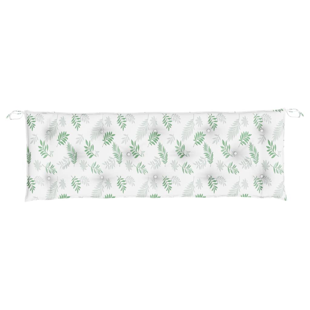 Leaf-patterned outdoor garden bench cushion made of water-resistant Oxford fabric, 59.1 inches long.