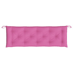 Pink garden bench cushion in Oxford fabric, measuring 59.1x19.7x2.8 inches, with ties.