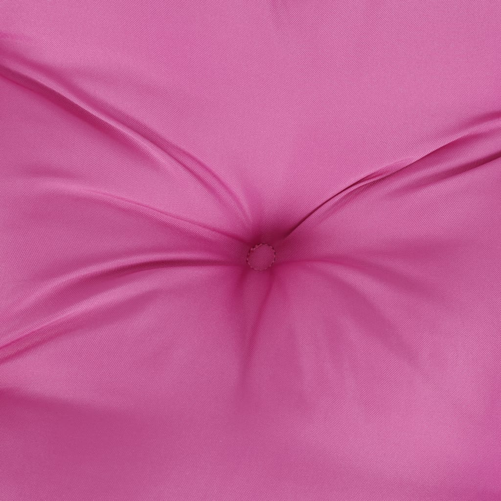 Pink garden bench cushion in Oxford fabric, measuring 59.1x19.7x2.8 inches.