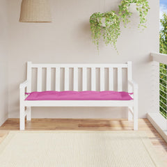 Pink garden bench cushion in Oxford fabric, sized 59.1x19.7x2.8 inches.