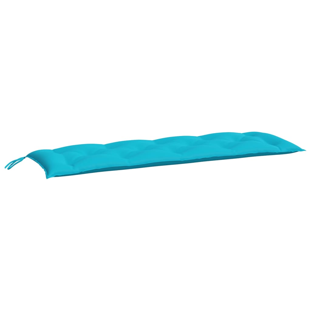Turquoise garden bench cushion made of durable, water-resistant Oxford fabric, 59.1 inches long.