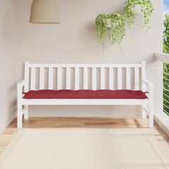 Wine red Oxford fabric garden bench cushion with ties, 70.9x19.7x2.8 inches