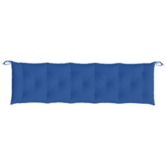 Royal blue Oxford fabric garden bench cushion, 70.9x19.7x2.8 inches, with ties.