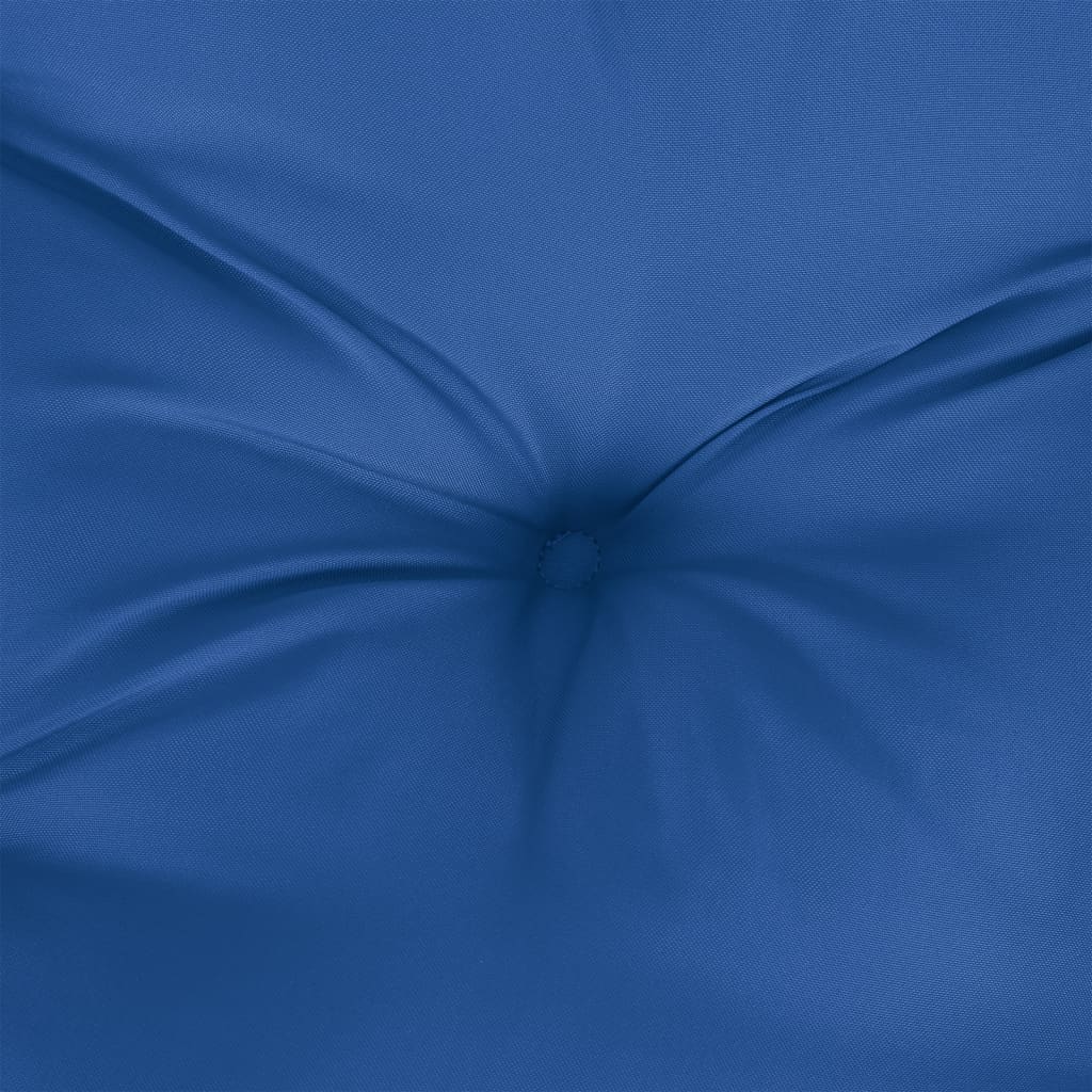 Royal blue garden bench cushion in Oxford fabric with tufted center, 70.9x19.7x2.8 inches.