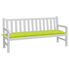 Bright green outdoor garden bench cushion made of water-resistant Oxford fabric, 70.9 inches long.