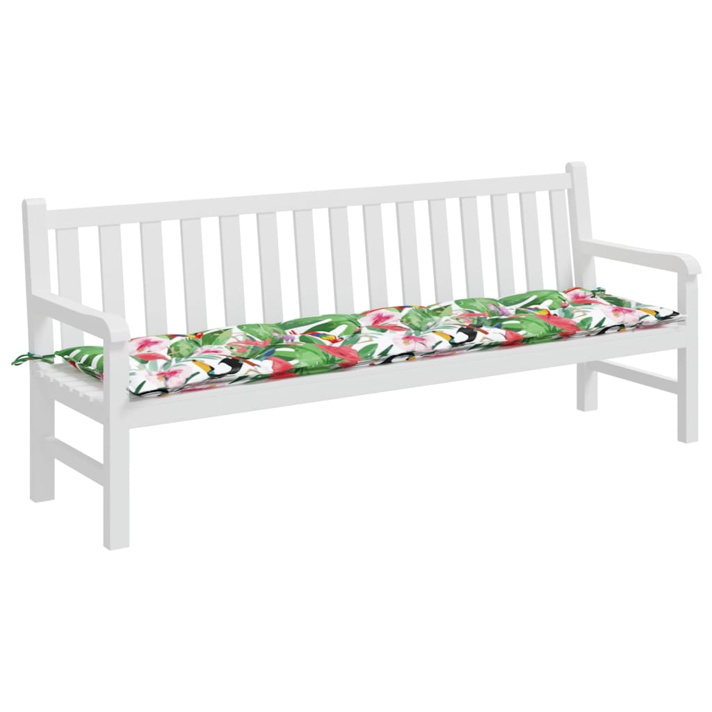 Multicolor polyester garden bench cushion with floral pattern, 78.7x19.7x2.8 inches.