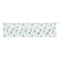 Leaf-pattern polyester garden bench cushion, 78.7x19.7x2.8 inches.