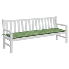 Leaf-pattern polyester garden bench cushion, 78.7x19.7x2.8 inches.