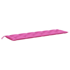 Pink polyester garden bench cushion, 78.7x19.7x2.8 inches, with tufted design and ties.