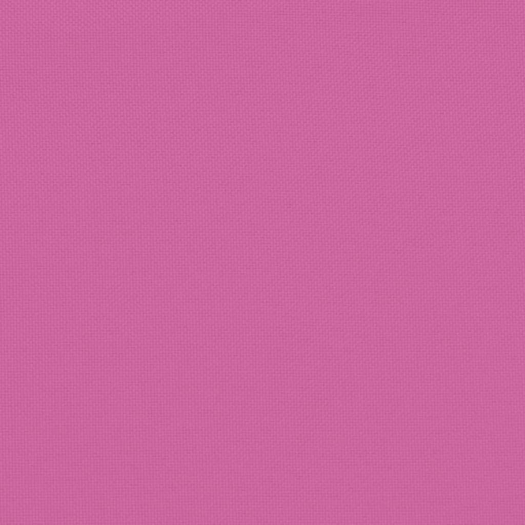 Pink polyester garden bench cushion, 78.7 x 19.7 x 2.8 inches, with ties.