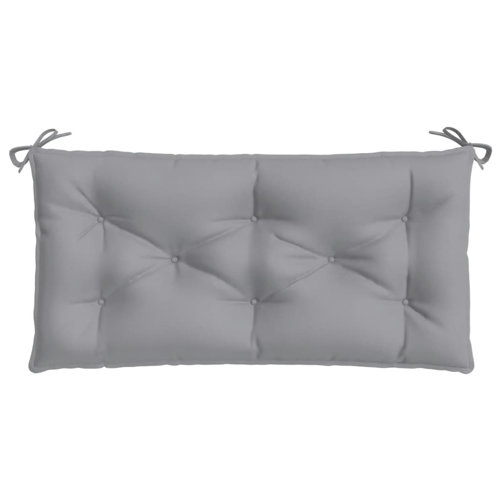 Gray Oxford fabric garden bench cushions set of two, 39.4x19.7x2.8 inches, with ties.