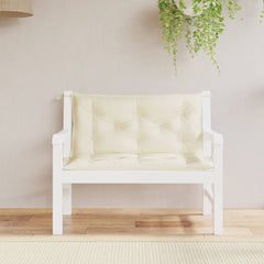 Two cream Bostome garden bench cushions made of Oxford fabric, sized 39.4x19.7x2.8 inches each.