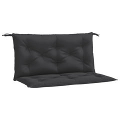 Two black Oxford fabric garden bench cushions, each 39.4x19.7x2.8 inches, with ties.